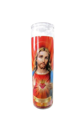 Vela de 7 dias -Sagrado Corazon Jesus - Red