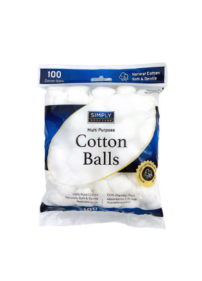 Pacotes de Bolas de Algodão Simply Bodycare 100 ct  - Caixa c/12
