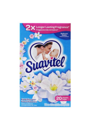 Lenços amaciantes de roupas - Suavitel  Fresca Primavera - Caixa com 20 unidades