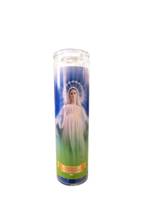 Vela de 7 dias -Virgen de la Milagrosa-Blue