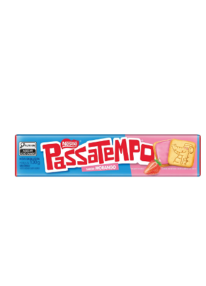 Passatempo - Biscoito recheado Morango - 130g - caixa c/70