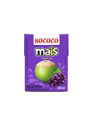 Água de coco Mais uva - Sococo - 200ml
