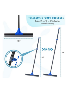 Rodo de de borracha resistente de 18 polegadas com cabo telescópico longo - Pacote c/18