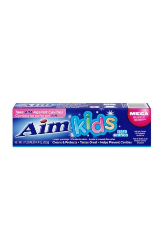 AIM MEGA BUBBLE BERRY GEL FOR KIDS - 4.4 OZ  -Pack c/24